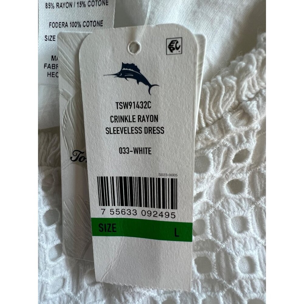 Tommy Bahama Womens Crinkle Rayon Sleeveless Dress Casual Beachwear Size Large - Picture 6 of 16